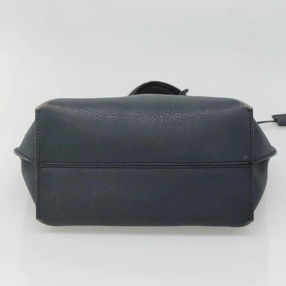 FENDI All In Shopping Tote Bag Leather Navy Auth 141928 - Picture 7 of 16